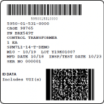 Mil-Std-129R Label with 2D PDF417 Symbol