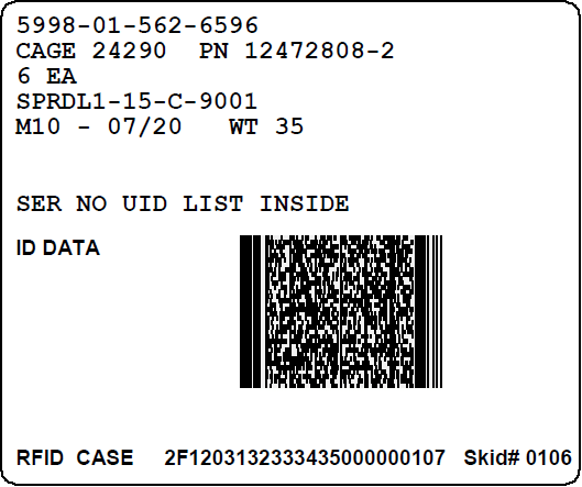 Barcoded Serial Number List